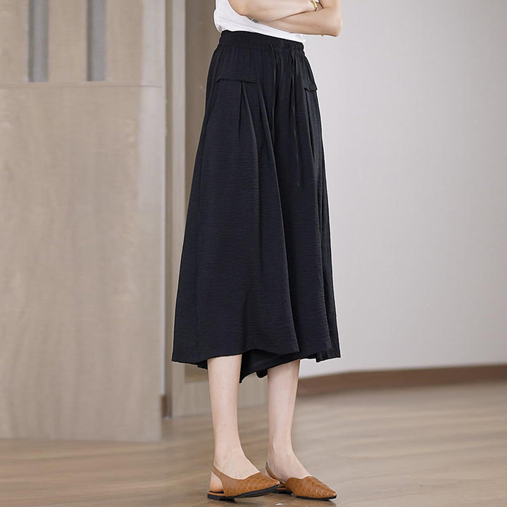 Women's High-Waist Loose Ice Silk Wide-Leg Pants