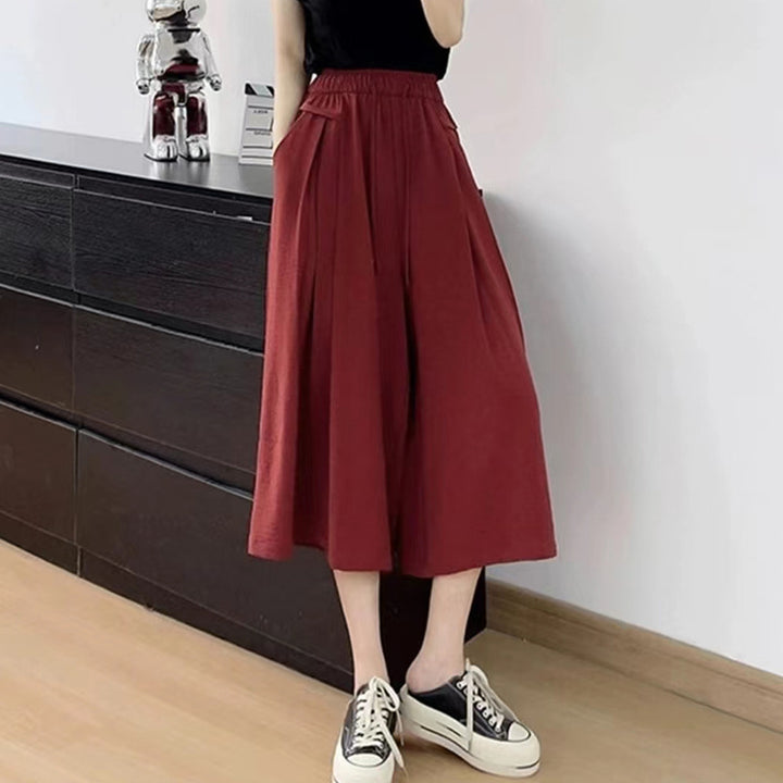 Women's High-Waist Loose Ice Silk Wide-Leg Pants