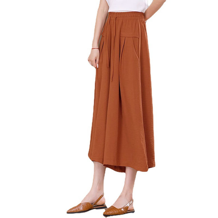 Women's High-Waist Loose Ice Silk Wide-Leg Pants