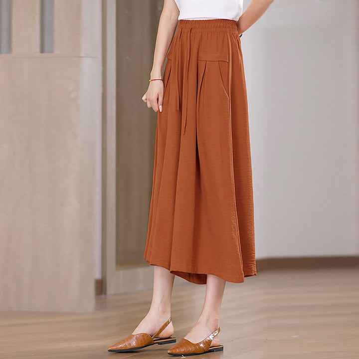 Women's High-Waist Loose Ice Silk Wide-Leg Pants