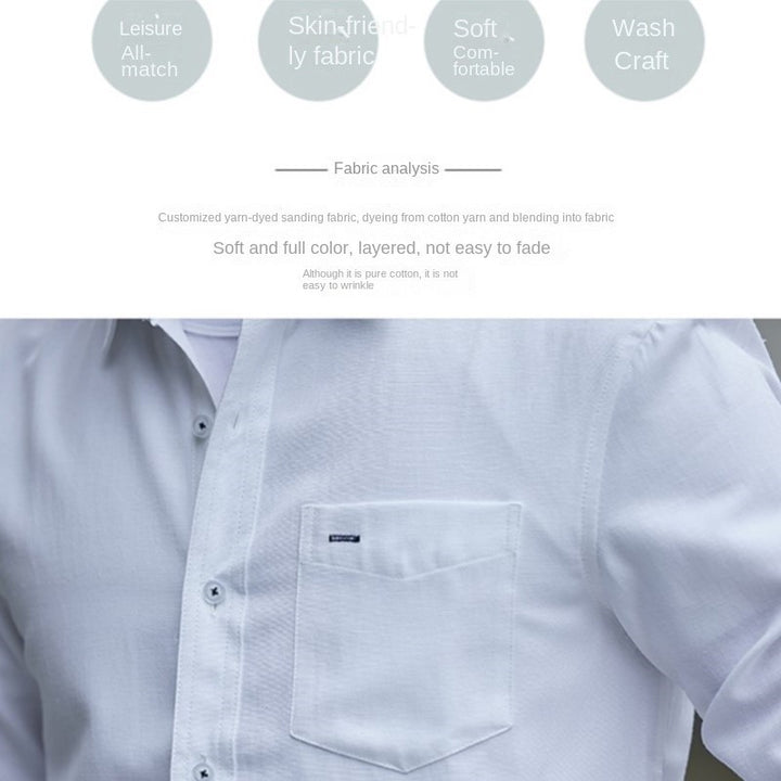 Men's Long Sleeve Cotton Shirt - Slim Fit Casual Top