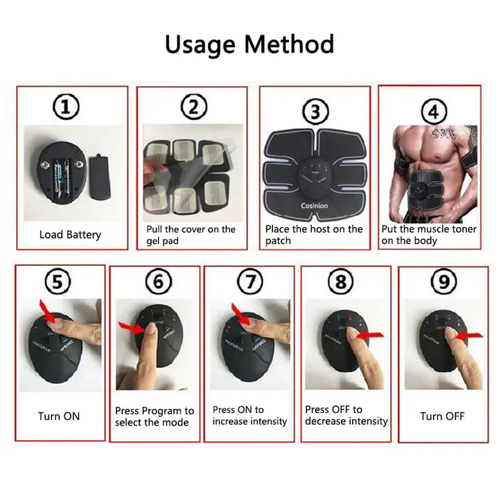 EMS Abdominal and Arm Massager for Home Fitness