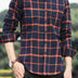 Men's Casual Slim Fit Cotton Plaid Long Sleeve Shirt