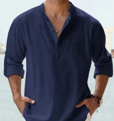 Casual Men's Long-Sleeve Loose Fit Shirt
