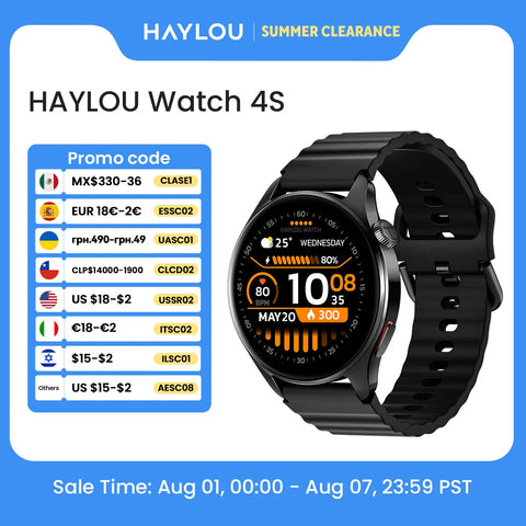 HAYLOU Watch 4S GPS Smartwatch 1.43” HD AMOLED Display 5 Satellite GPS Positioning 120+ Workout Modes Sport Fitness Smart Watch