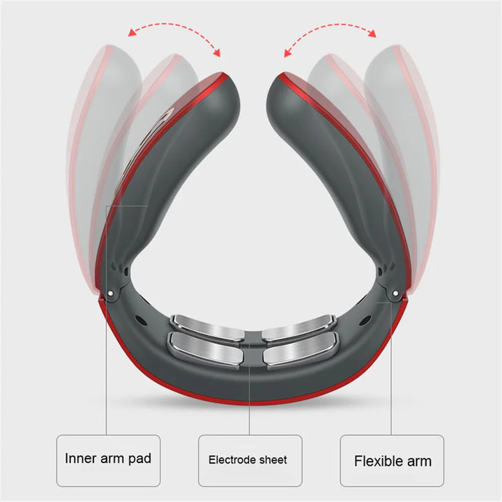 Electric Neck and Shoulder Pulse Massager 6 Mode 9 Levels Adjustable Cervical Vertebra Relax Pain Relief Kneading Machine