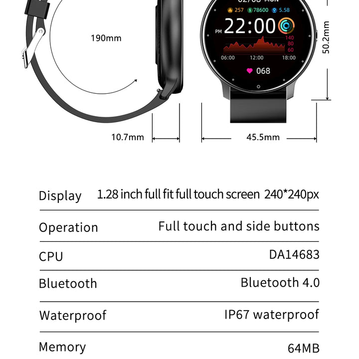 LIGE Waterproof Women Smart Band Watch Real-time Weather Forecast Men Watches Sports Ladies Smart Watch For Women Android IOS