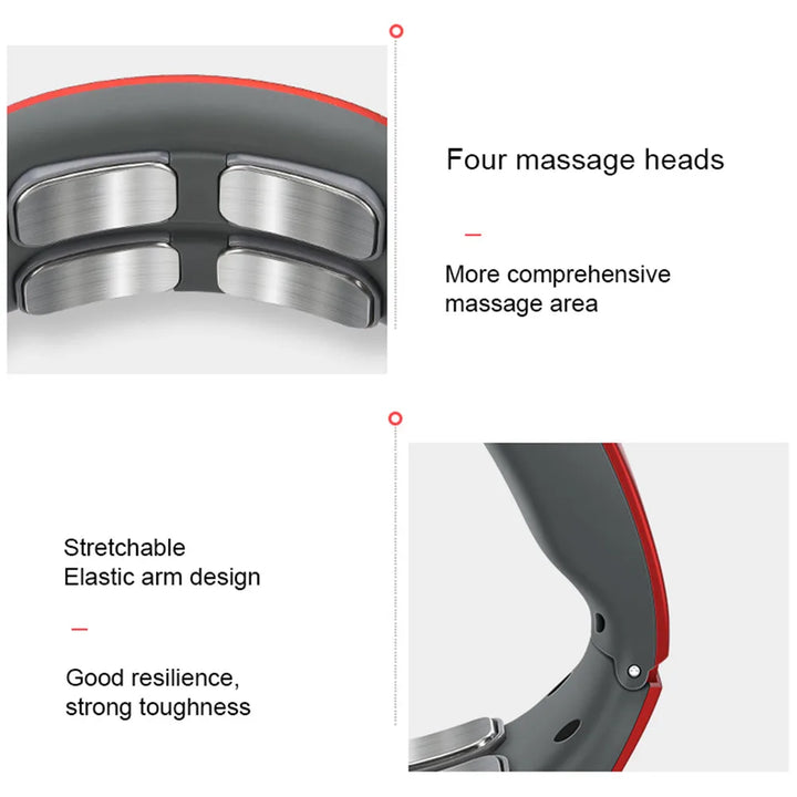 Electric Neck and Shoulder Pulse Massager 6 Mode 9 Levels Adjustable Cervical Vertebra Relax Pain Relief Kneading Machine