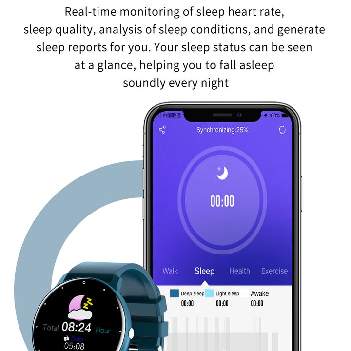 LIGE Waterproof Women Smart Band Watch Real-time Weather Forecast Men Watches Sports Ladies Smart Watch For Women Android IOS