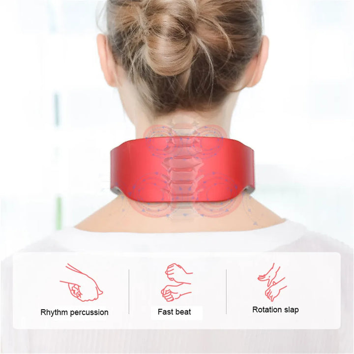 Electric Neck and Shoulder Pulse Massager 6 Mode 9 Levels Adjustable Cervical Vertebra Relax Pain Relief Kneading Machine