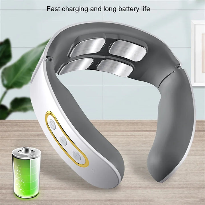 Electric Neck and Shoulder Pulse Massager 6 Mode 9 Levels Adjustable Cervical Vertebra Relax Pain Relief Kneading Machine