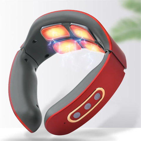 Electric Neck and Shoulder Pulse Massager 6 Mode 9 Levels Adjustable Cervical Vertebra Relax Pain Relief Kneading Machine