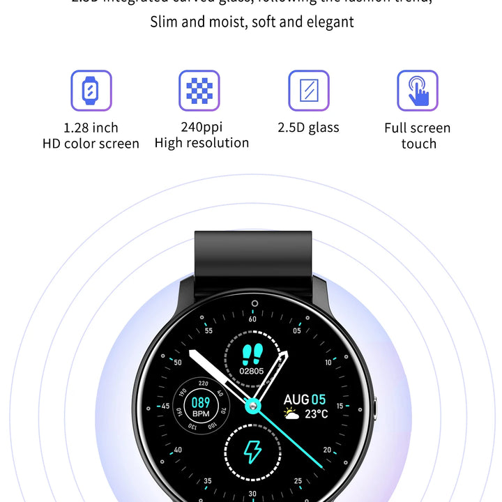 LIGE Waterproof Women Smart Band Watch Real-time Weather Forecast Men Watches Sports Ladies Smart Watch For Women Android IOS