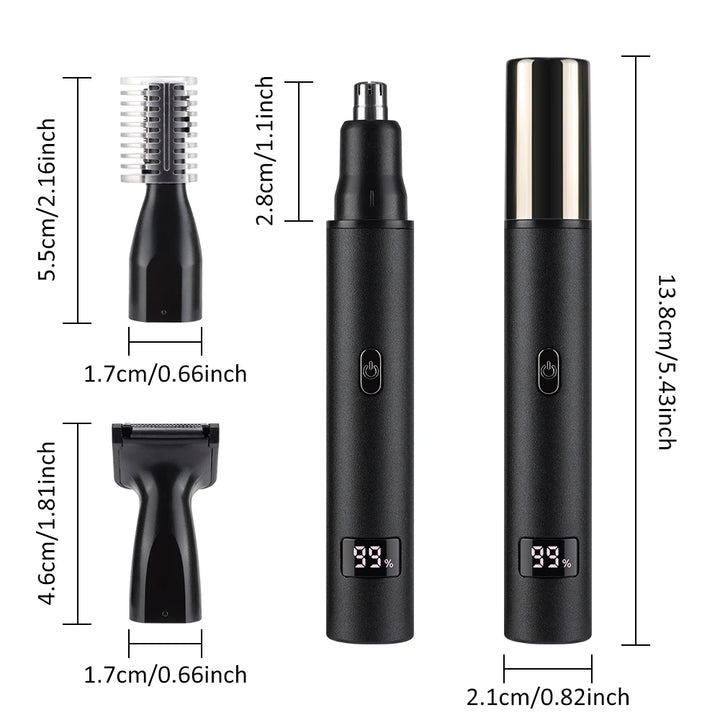 3 in 1 Mini Pocket Nose Hair Trimmer Painless Clipper Nose Ears Hair Eyebrow Waterproof Portable Trimmer For Men Women