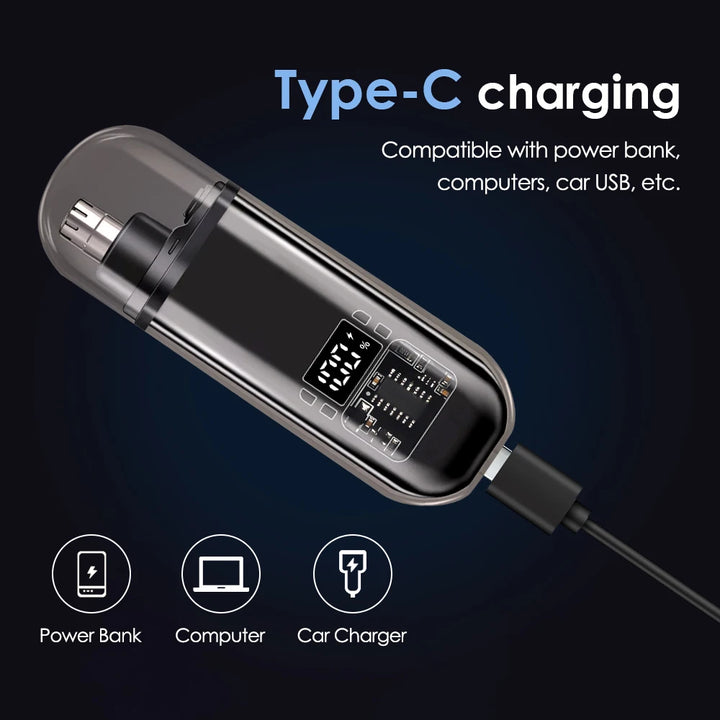 3 in 1 Mini Pocket Nose Hair Trimmer Painless Clipper Nose Ears Hair Eyebrow Waterproof Portable Trimmer For Men Women