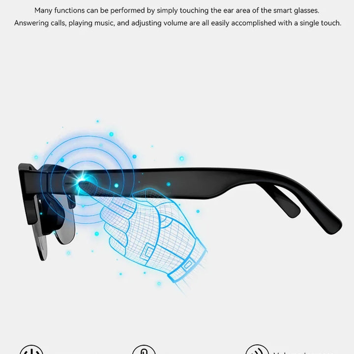Lenovo AI Voice Assistant Smart Glasses 4K Remote Control Touch Photo Camera Recording Translator Wireless Bluetooth Sunglasses