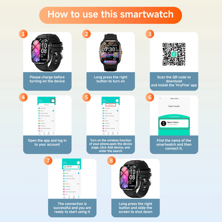 2025 NEW Military Smartwatch 2.01''HD Screen for Android/IOS Bluetooth Call Waterproof Outdoor Sports Fitness Smart Watch Men