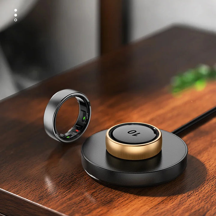 Uhoofit R10 Smart Ring with Charging Dock Men Women Health Sleep Heart Rate Monitoring IP68 & 5ATM Waterproof Multi-sport Mode