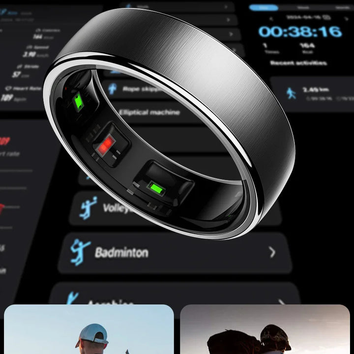 Uhoofit R10 Smart Ring with Charging Dock Men Women Health Sleep Heart Rate Monitoring IP68 & 5ATM Waterproof Multi-sport Mode