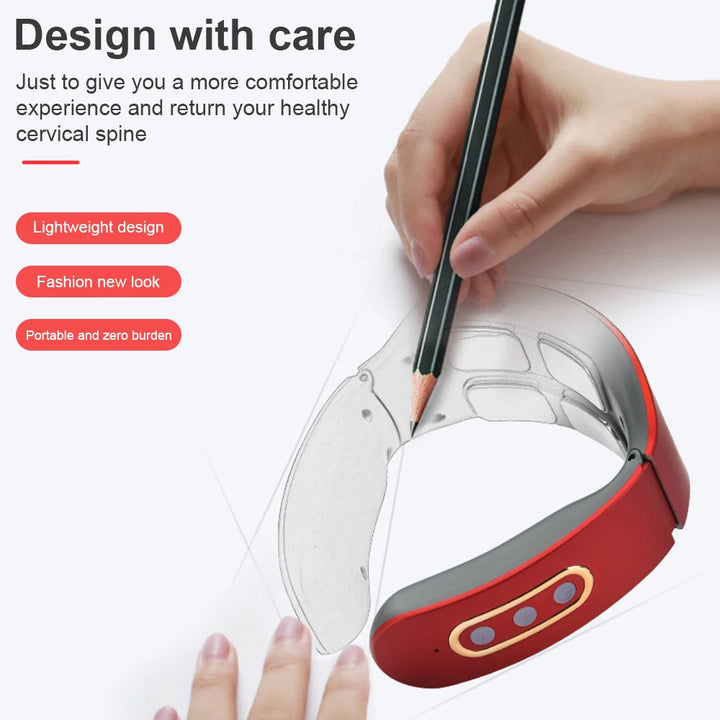 Electric Neck and Shoulder Pulse Massager 6 Mode 9 Levels Adjustable Cervical Vertebra Relax Pain Relief Kneading Machine