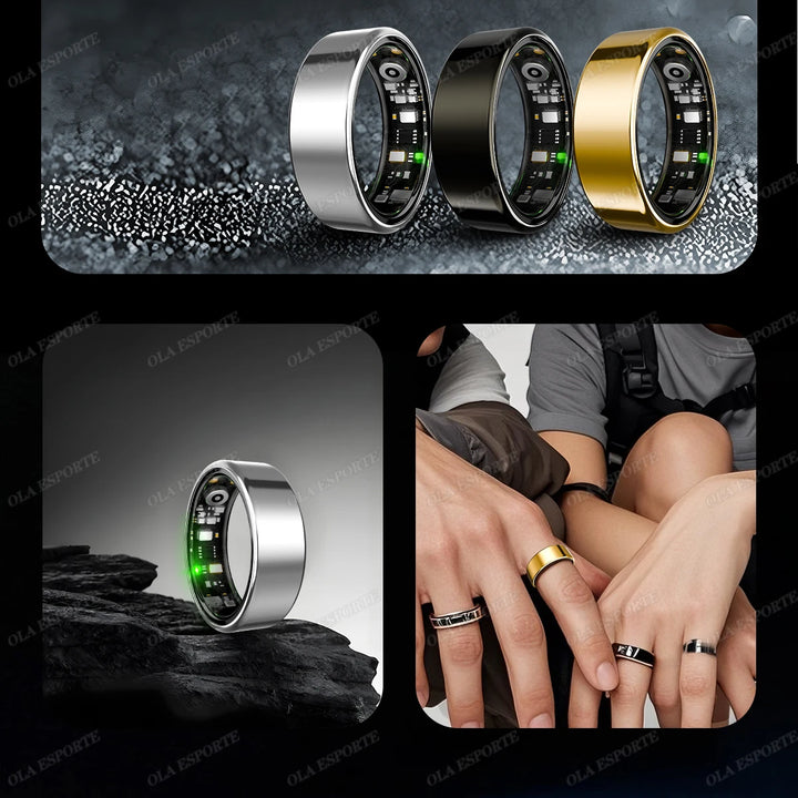2026 Smart Ring Blood Pressure Heart Rate Sleep Monitoring Smartring IP68 & 5ATM Waterproof Multi-sport Mode Smartring Man Women