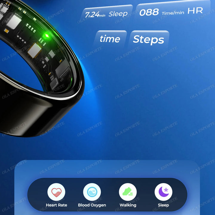 2026 Smart Ring Blood Pressure Heart Rate Sleep Monitoring Smartring IP68 & 5ATM Waterproof Multi-sport Mode Smartring Man Women