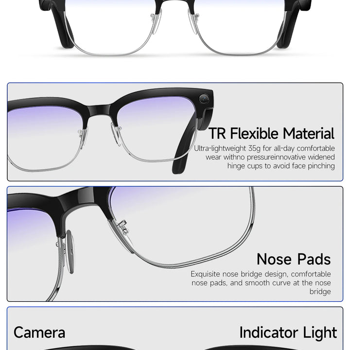 2026New 800W Pixel Camera Smart Glasses Men Video Recording AI Photo Recognition Bluetooth Call Voice Translation Sunglasses Man