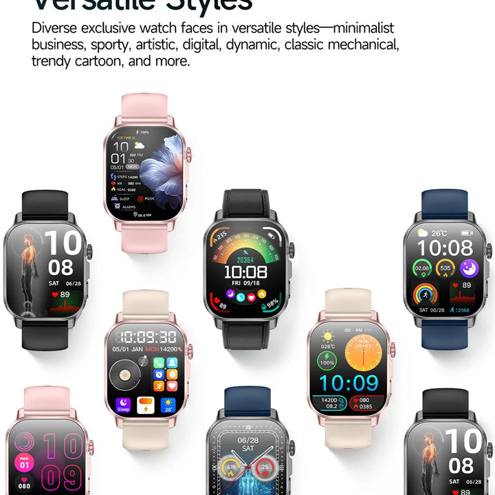 2026 New Model Uric Acid & Lipid Health Analysis Smart Watch Men ECG+PPG Bluetooth Call 2.01-inch Flashlight Smartwatch Women