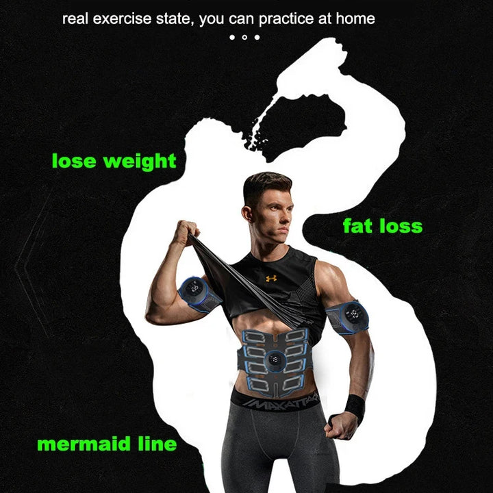 USB Rechargeable Abdominal Muscle Trainer Portable Abdominal Muscle Massager Electronic Training Belt Exercise Fitness Equipment