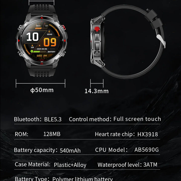 2025 New GPS Map Navigation Smart Watch Men Women Amoled Screen 3ATM Waterproof Sport SmartWatch Compass NFC BT Call Watches Men