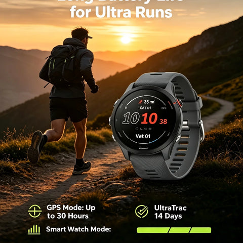 Garmin Forerunner 255 46mm Sports Smartwatch with 1.3-Inch Color Screen, 14-Day Battery, Calorie Monitor, RAM, Bluetooth, Wi-Fi, 5ATM Water Resistant