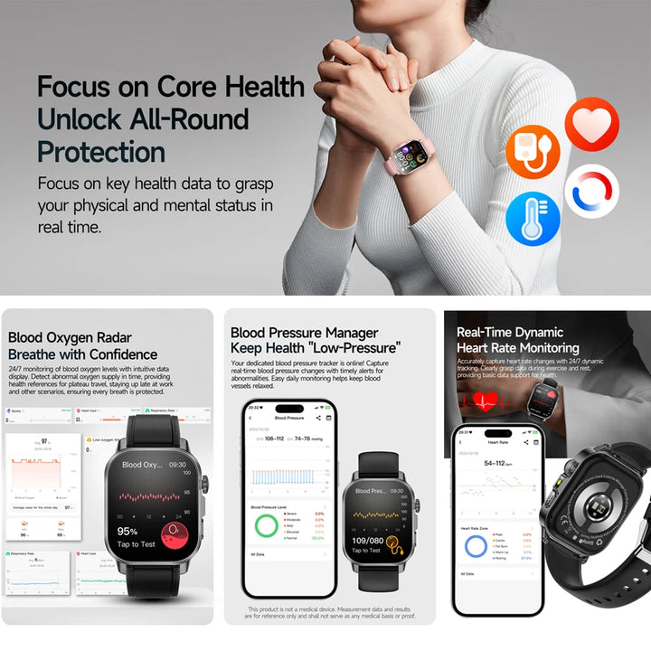 2026 New Model Uric Acid & Lipid Health Analysis Smart Watch Men ECG+PPG Bluetooth Call 2.01-inch Flashlight Smartwatch Women