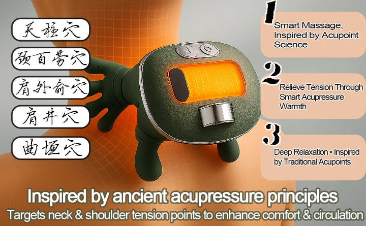 Bionic Finger Pressure Neck Massager Back and Shoulder Massager Electric Kneading Neck Deep Massage Muscle Relax