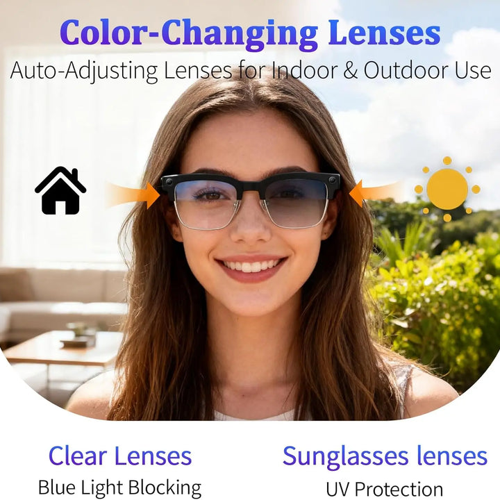 2026New 800W Pixel Camera Smart Glasses Men Video Recording AI Photo Recognition Bluetooth Call Voice Translation Sunglasses Man