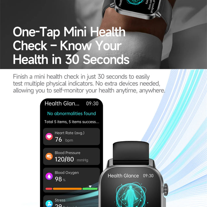 2026 New Model Uric Acid & Lipid Health Analysis Smart Watch Men ECG+PPG Bluetooth Call 2.01-inch Flashlight Smartwatch Women