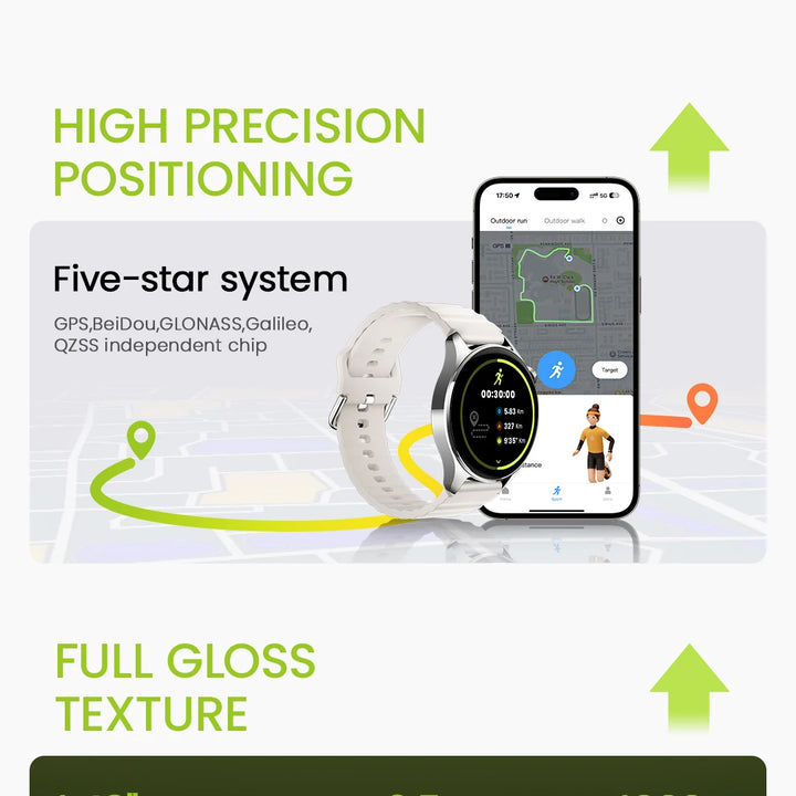 HAYLOU Watch 4S GPS Smartwatch 1.43” HD AMOLED Display 5 Satellite GPS Positioning 120+ Workout Modes Sport Fitness Smart Watch