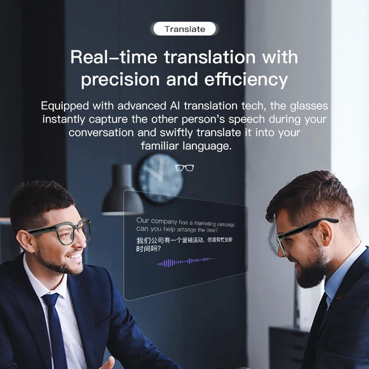 2026 New Smart AI Glasses 1080P HD Video Record Camera ChatGPT Bluetooth Call 32GB ROM Language Translation Music Sunglasses Men