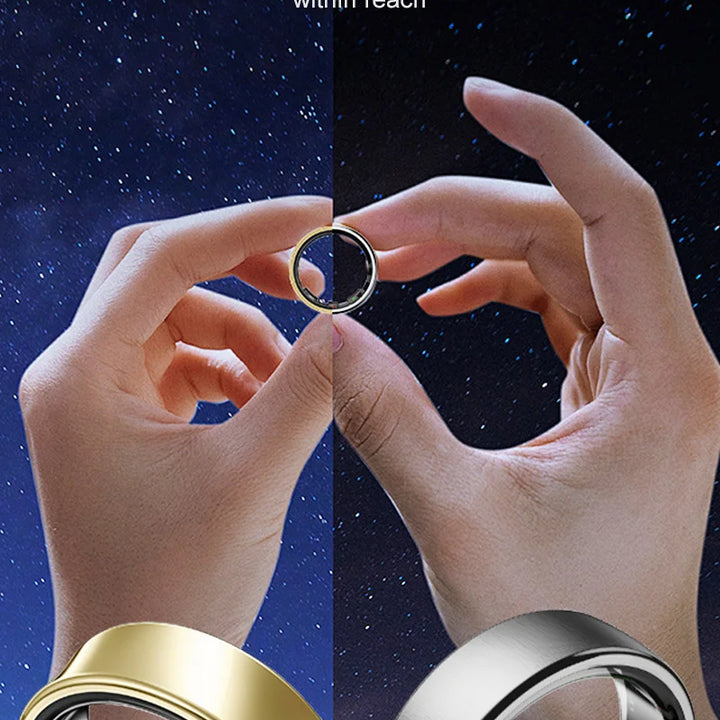 Uhoofit R10 Smart Ring with Charging Dock Men Women Health Sleep Heart Rate Monitoring IP68 & 5ATM Waterproof Multi-sport Mode