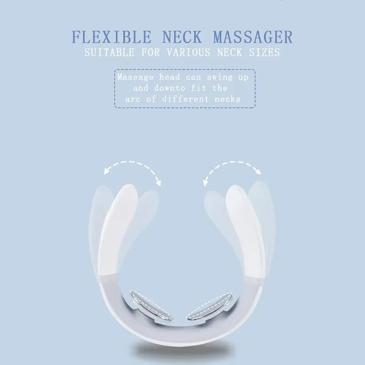 F2 Rechargeable Neck Massager Portable Neck Massage Device with Vibration for Shoulder Muscle Relaxation Home Office Use