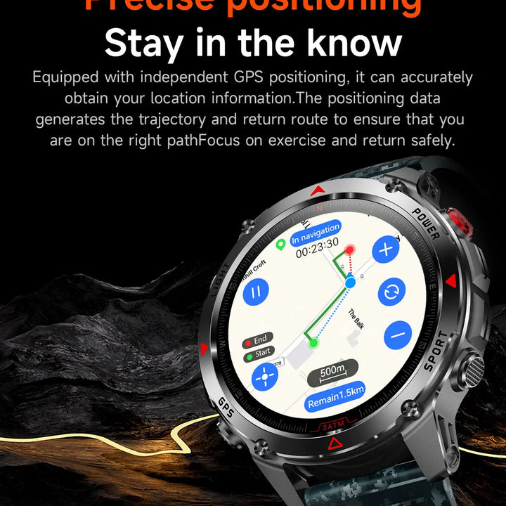 2025 New GPS Map Navigation Smart Watch Men Women Amoled Screen 3ATM Waterproof Sport SmartWatch Compass NFC BT Call Watches Men