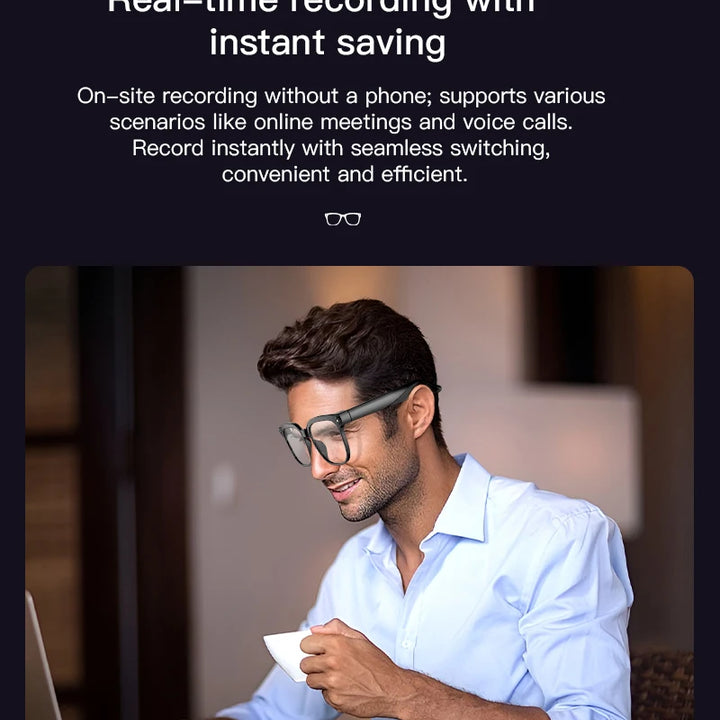 2026 New Smart AI Glasses 1080P HD Video Record Camera ChatGPT Bluetooth Call 32GB ROM Language Translation Music Sunglasses Men