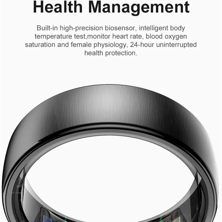 Uhoofit R10 Smart Ring with Charging Dock Men Women Health Sleep Heart Rate Monitoring IP68 & 5ATM Waterproof Multi-sport Mode