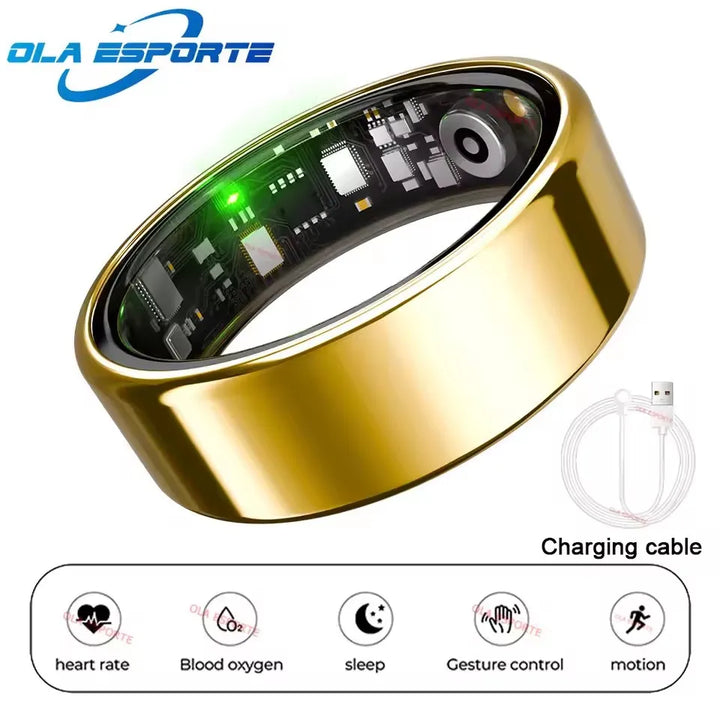 2026 Smart Ring Blood Pressure Heart Rate Sleep Monitoring Smartring IP68 & 5ATM Waterproof Multi-sport Mode Smartring Man Women