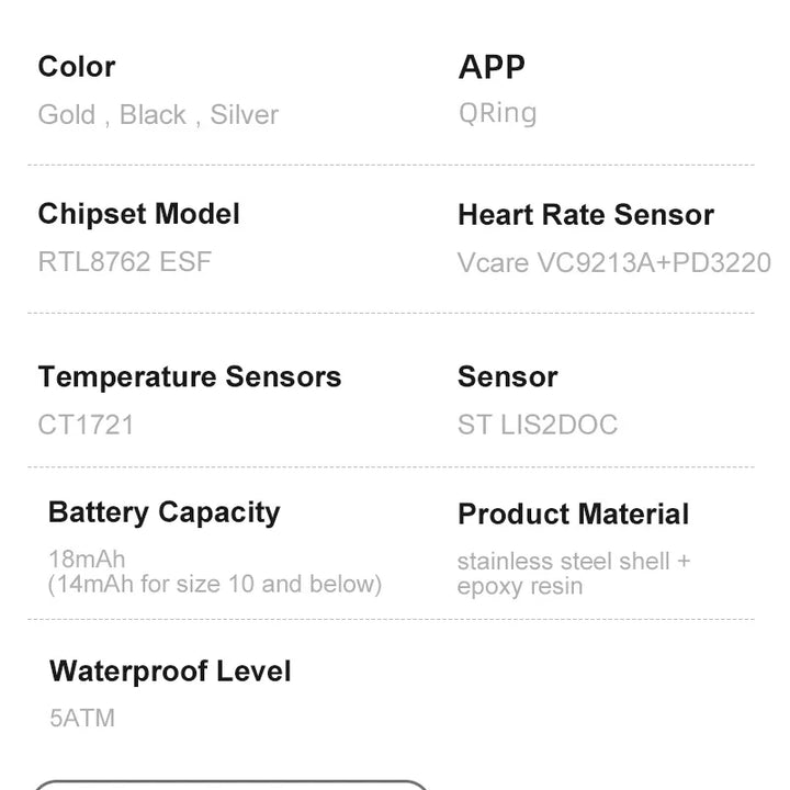 Uhoofit R10 Smart Ring with Charging Dock Men Women Health Sleep Heart Rate Monitoring IP68 & 5ATM Waterproof Multi-sport Mode