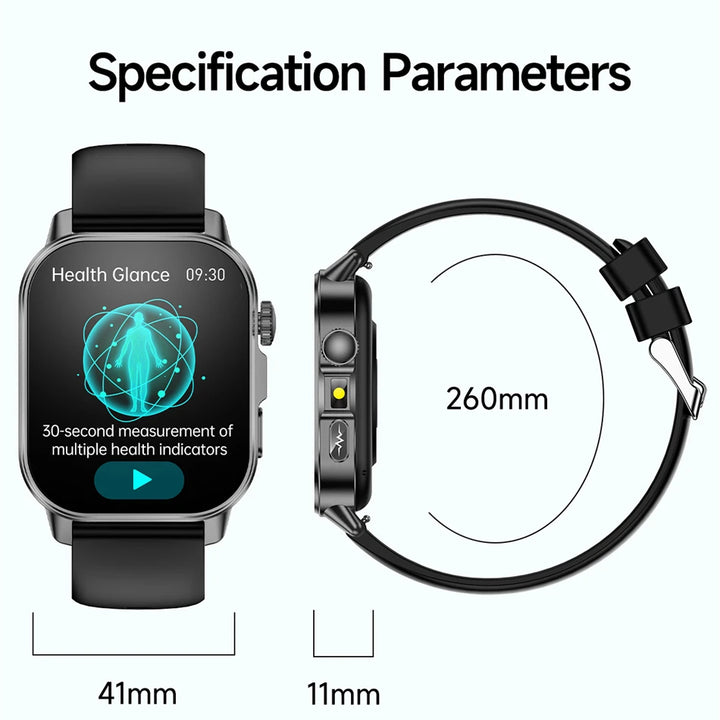 2026 New Model Uric Acid & Lipid Health Analysis Smart Watch Men ECG+PPG Bluetooth Call 2.01-inch Flashlight Smartwatch Women