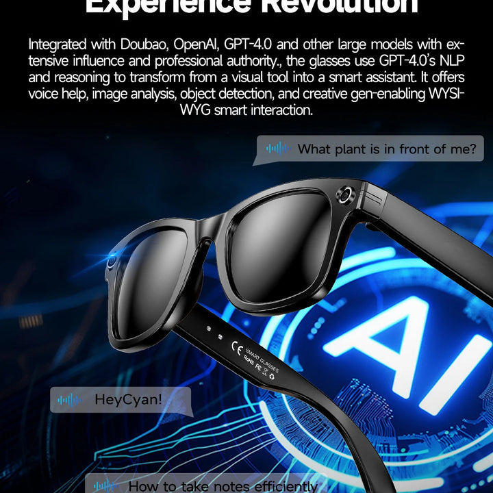 New 800W Camera AI Glasses Men Color-Changing Smart Translation Glasses Photo Video Recording Waterproof Call Smart Sunglasses
