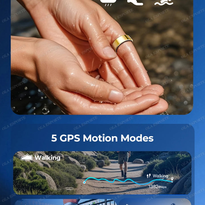 2026 Smart Ring Blood Pressure Heart Rate Sleep Monitoring Smartring IP68 & 5ATM Waterproof Multi-sport Mode Smartring Man Women