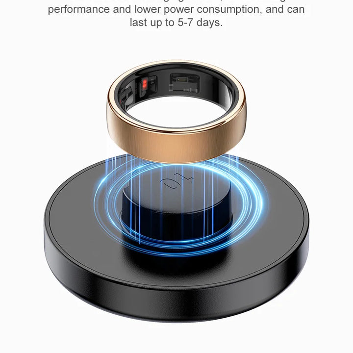 Uhoofit R10 Smart Ring with Charging Dock Men Women Health Sleep Heart Rate Monitoring IP68 & 5ATM Waterproof Multi-sport Mode