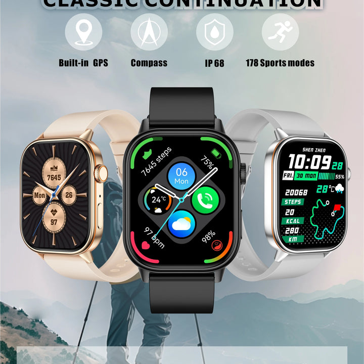 New GPS Military Smart Watch Bulit-in GPS Compass Altimeter Barometric 10ATM IP69K Waterproof AMOLED BT Call Smartwatch