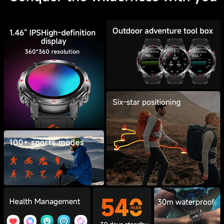 2025 New GPS Map Navigation Smart Watch Men Women Amoled Screen 3ATM Waterproof Sport SmartWatch Compass NFC BT Call Watches Men